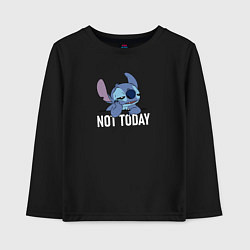 Лонгслив хлопковый детский Not today Stitch, цвет: черный