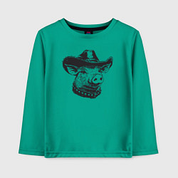 Детский лонгслив Ковбой свинья