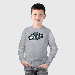 Лонгслив хлопковый детский Hockey sport, цвет: меланж — фото 2