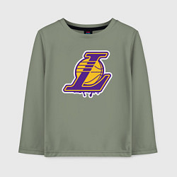 Лонгслив хлопковый детский Lakers team, цвет: авокадо