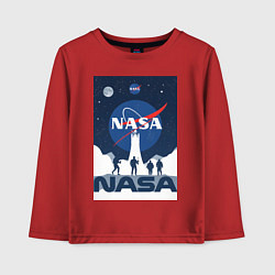Лонгслив хлопковый детский NASA открытия, цвет: красный