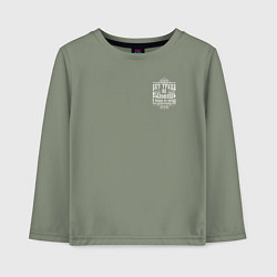 Детский лонгслив Без труда не вытащишь и рыбку - белая надпись