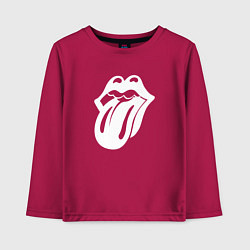 Лонгслив хлопковый детский Rolling Stones - white logo, цвет: маджента