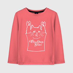 Лонгслив хлопковый детский Three Days Grace - cat rock, цвет: коралловый