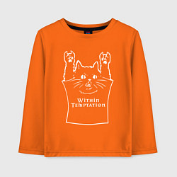 Лонгслив хлопковый детский Within Temptation: cat rock, цвет: оранжевый