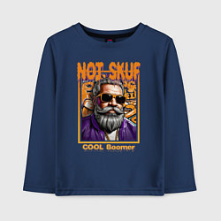 Лонгслив хлопковый детский Не скуф а клевый бумер, цвет: тёмно-синий