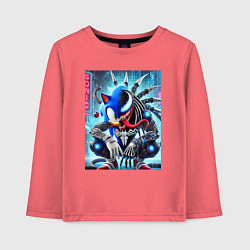 Лонгслив хлопковый детский Sonic-Venom - ai art fantasy, цвет: коралловый