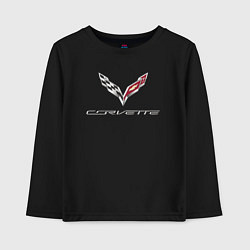 Лонгслив хлопковый детский Chevrolet Corvette - racing team, цвет: черный
