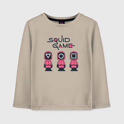 Лонгслив хлопковый детский Squid games, цвет: миндальный