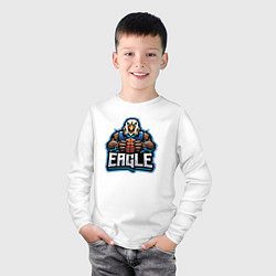 Лонгслив хлопковый детский Eagle basketball, цвет: белый — фото 2