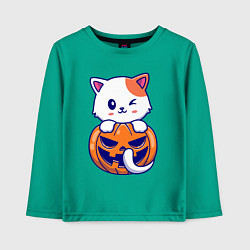 Детский лонгслив Halloween meow