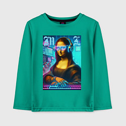 Лонгслив хлопковый детский Gioconda - cyberpunk, цвет: зеленый