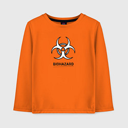 Детский лонгслив Biohazard черно белый