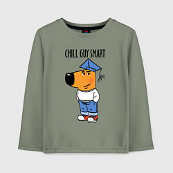 Лонгслив хлопковый детский Chill guy smart, цвет: авокадо