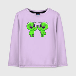 Лонгслив хлопковый детский Пришелец дай пять, цвет: лаванда