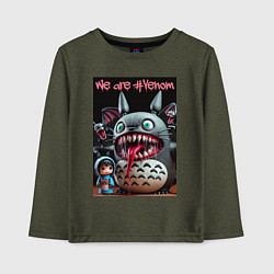 Лонгслив хлопковый детский Totoro-Venom - ai art fantasy, цвет: меланж-хаки