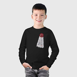 Лонгслив хлопковый детский Печать космодесантника, цвет: черный — фото 2