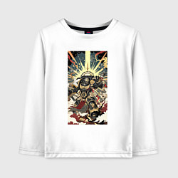 Лонгслив хлопковый детский Иллюстрация космодесантника, цвет: белый
