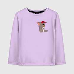 Лонгслив хлопковый детский Том демон кот, цвет: лаванда