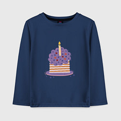 Лонгслив хлопковый детский Тортик, цвет: тёмно-синий
