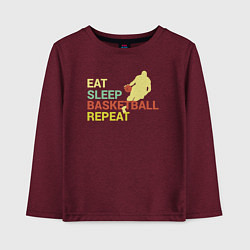 Детский лонгслив Еда сон баскетбол