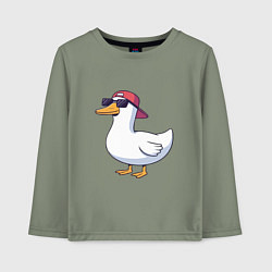 Лонгслив хлопковый детский Duck swag, цвет: авокадо