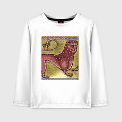Лонгслив хлопковый детский Страдающее средневековье зверек мем, цвет: белый
