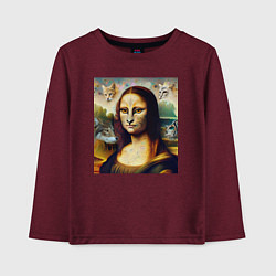 Детский лонгслив Мона Лиза превращается в кошку