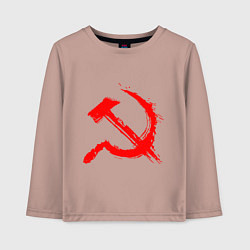 Детский лонгслив Sickle and hammer red paint