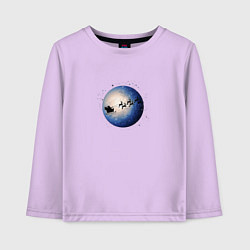 Лонгслив хлопковый детский Санта на оленях - темный, цвет: лаванда