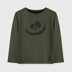Лонгслив хлопковый детский Halloween smile, цвет: меланж-хаки