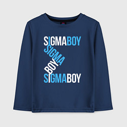 Лонгслив хлопковый детский Sigma boy, цвет: тёмно-синий