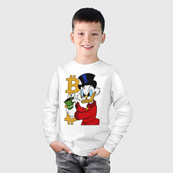 Лонгслив хлопковый детский Duck tales - Scrooge bitcoin, цвет: белый — фото 2