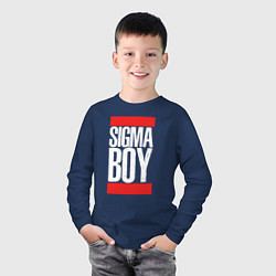 Лонгслив хлопковый детский Sigma boy, цвет: тёмно-синий — фото 2