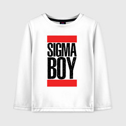 Лонгслив хлопковый детский Sigma boy, цвет: белый