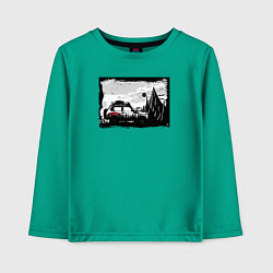 Лонгслив хлопковый детский Дикая страна, цвет: зеленый