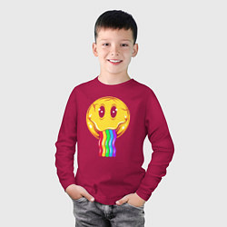 Лонгслив хлопковый детский Rainbow smile, цвет: маджента — фото 2