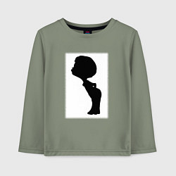 Детский лонгслив Силуэт поцелуй он - для пары