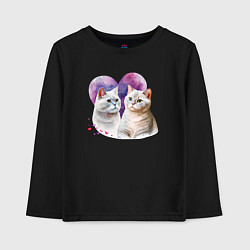 Лонгслив хлопковый детский Хвостатая любовь, цвет: черный