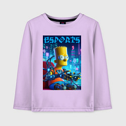 Лонгслив хлопковый детский Cyber Bart Simpson - esport, цвет: лаванда