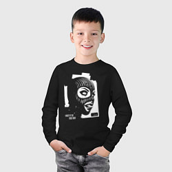Лонгслив хлопковый детский Here is to the crazy ones, цвет: черный — фото 2