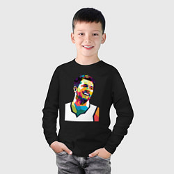 Лонгслив хлопковый детский Luka smile, цвет: черный — фото 2