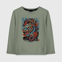 Детский лонгслив Драконы в стиле татуировки ирезуми