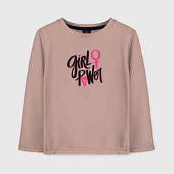 Детский лонгслив Girl power black and pink
