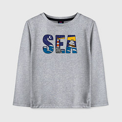 Детский лонгслив Парусник на морских волнах