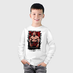 Лонгслив хлопковый детский Майк Тайсон мировой бокс, цвет: белый — фото 2