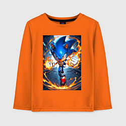 Лонгслив хлопковый детский Соник огненные кулаки, цвет: оранжевый