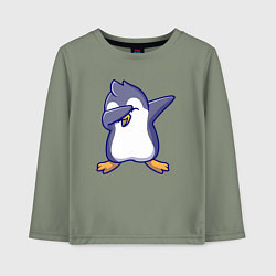 Лонгслив хлопковый детский Dab penguin, цвет: авокадо