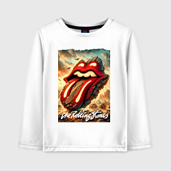 Лонгслив хлопковый детский Rolling Stones - logo transformation, цвет: белый