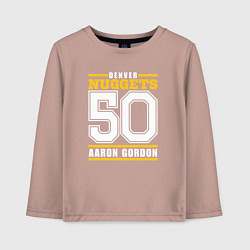 Лонгслив хлопковый детский Denver - Aaron Gordon, цвет: пыльно-розовый